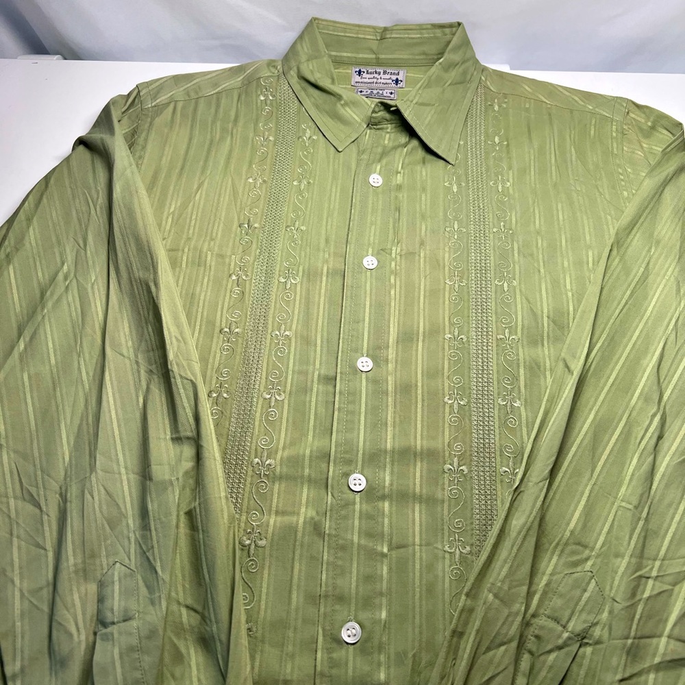 Lucky Brand Embroidered Long Sleeve Small Mens Shirt